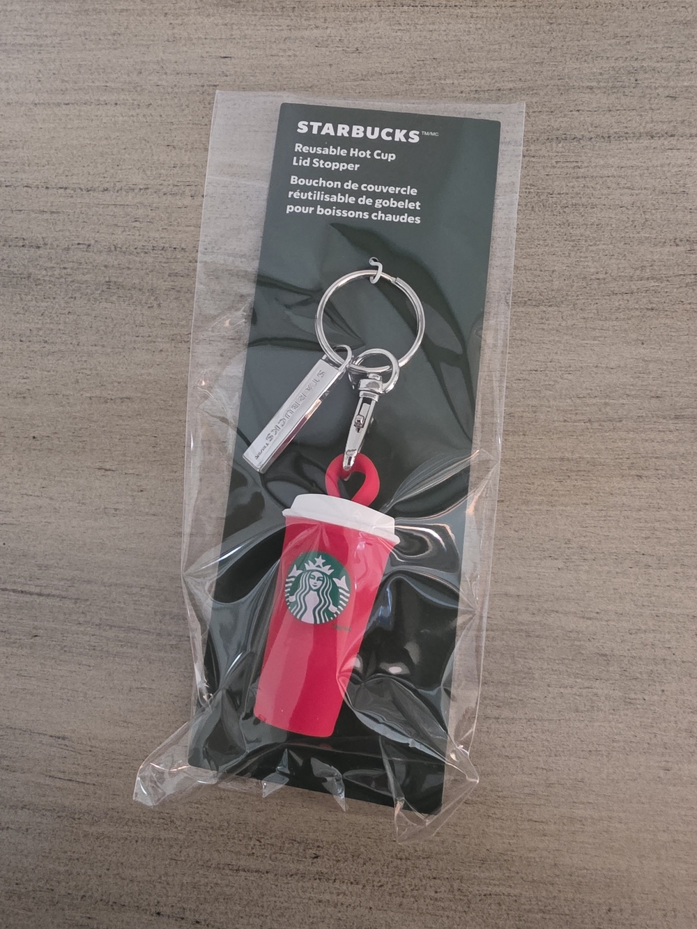 Starbucks Red Mini Reusable Cup Keychain with White Lid